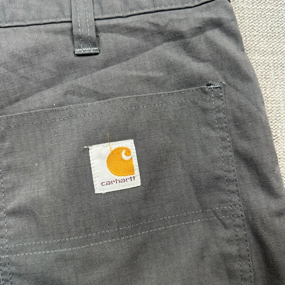 Carhartt Work Pants Mens 34/30 Gray Ripstop Utility Straight Leg